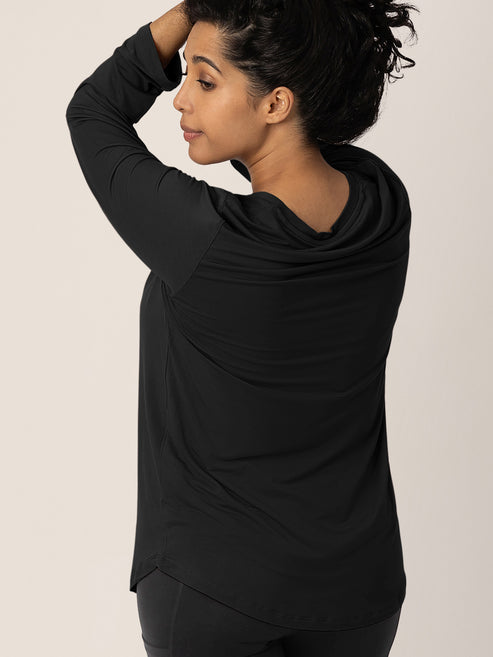 Bamboo Nursing & Maternity Long Sleeve T-shirt | Black - HoneyBug 