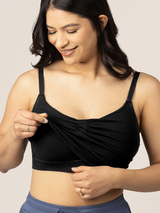 Sublime® Bamboo Hands-Free Pumping Lounge & Sleep Bra | Black - HoneyBug 