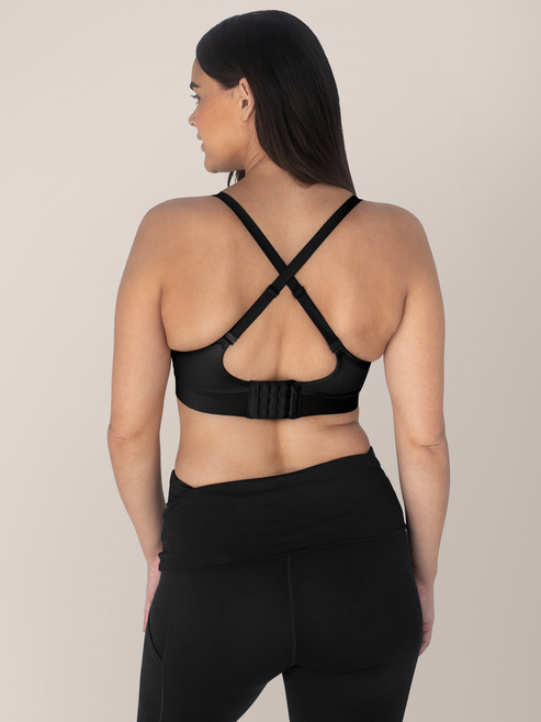 Minimalist Hands-Free Pumping & Nursing Plunge Bra | Black - HoneyBug 