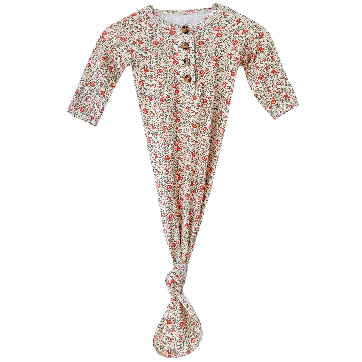 Knotted Baby Gown - Garden Bloom