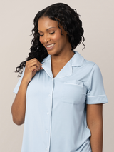Clea Bamboo Classic Short Sleeve Pajama Set | Mist - HoneyBug 