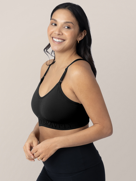 Sublime® Hands-Free Pumping & Nursing Sports Bra | Black - HoneyBug 