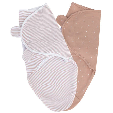 Adjustable Swaddle Blanket - Mauve Tulips & Stripes - HoneyBug 