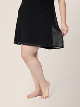 Aurora Mesh Nursing Nightgown | Black - HoneyBug 