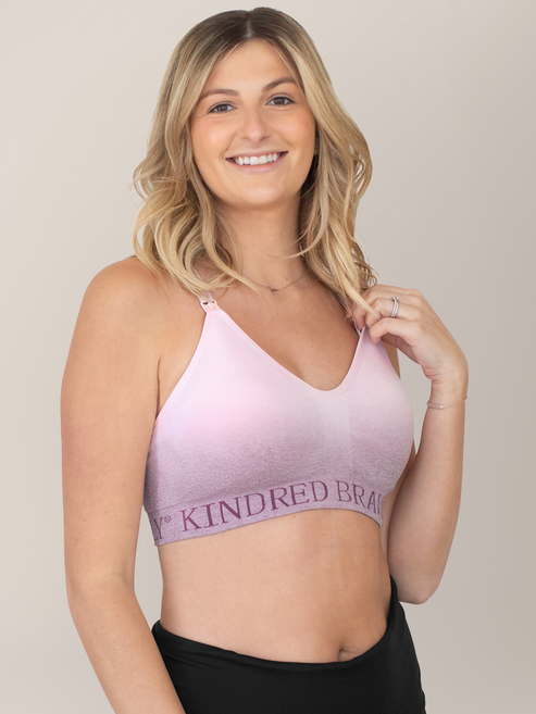 Sublime® Hands-Free Pumping & Nursing Sports Bra | Ombre Purple - HoneyBug 