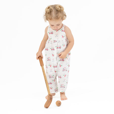 Baby Golf Carts Pink - Tie Back Romper
