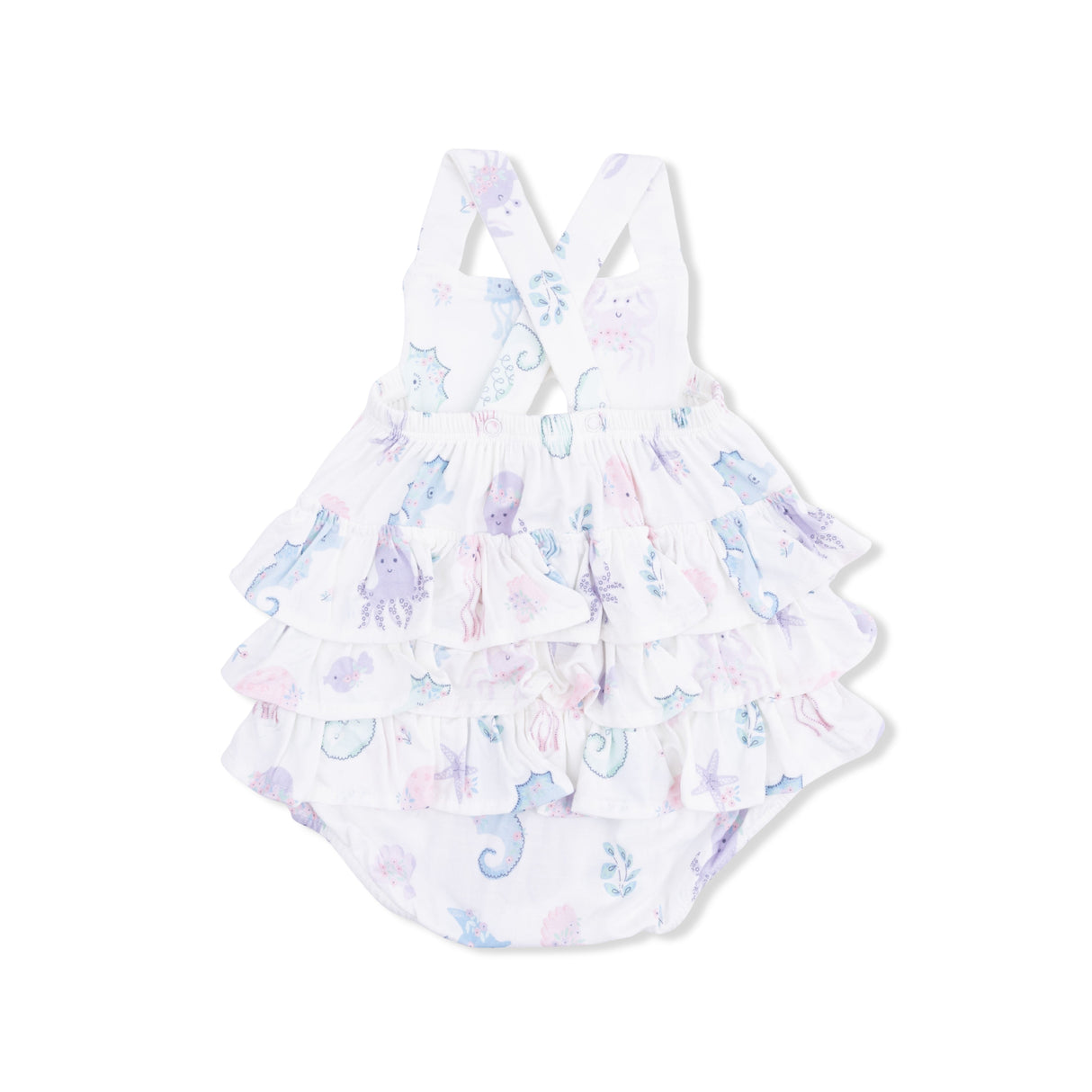 Floral Sea Creatures - Ruffle Sunsuit