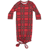 Knotted Gown - Vintage Holiday Plaid