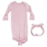 Solid Peachskin - Knotted Gown and Headband