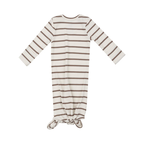 Knotted Gown - Brown Rib Stripe