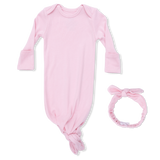 Solid Romance Rose Rib - Knotted Gown and Headband