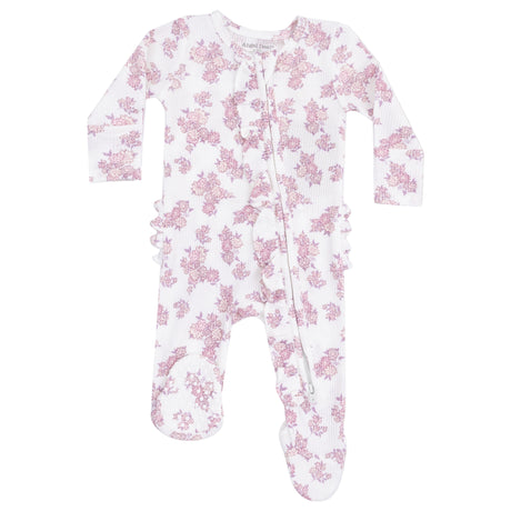 2 Way Ruffle Zipper Footie - Countryside Coreopsis - HoneyBug 