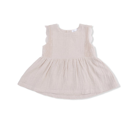 Solid Muslin French Oak - Babydoll Top with Mod Bloomer