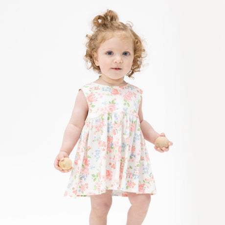 Cute Little Roses - Infant Dress with Bow and Bloomer