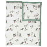 Cotton Muslin Quilted Throw - Snow Day - HoneyBug 