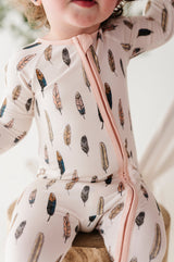 Long Sleeve Zip Romper - HoneyBug 