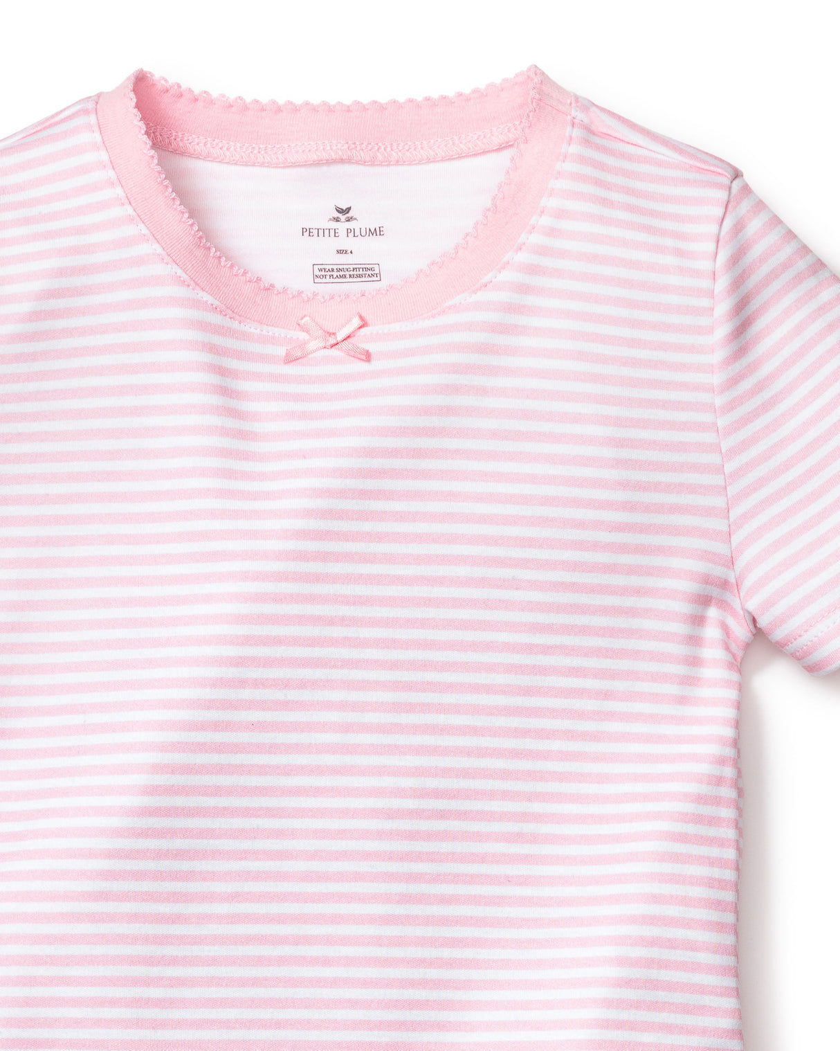 Kid's Pima Snug Fit Pajama Short Set in Pink Stripes