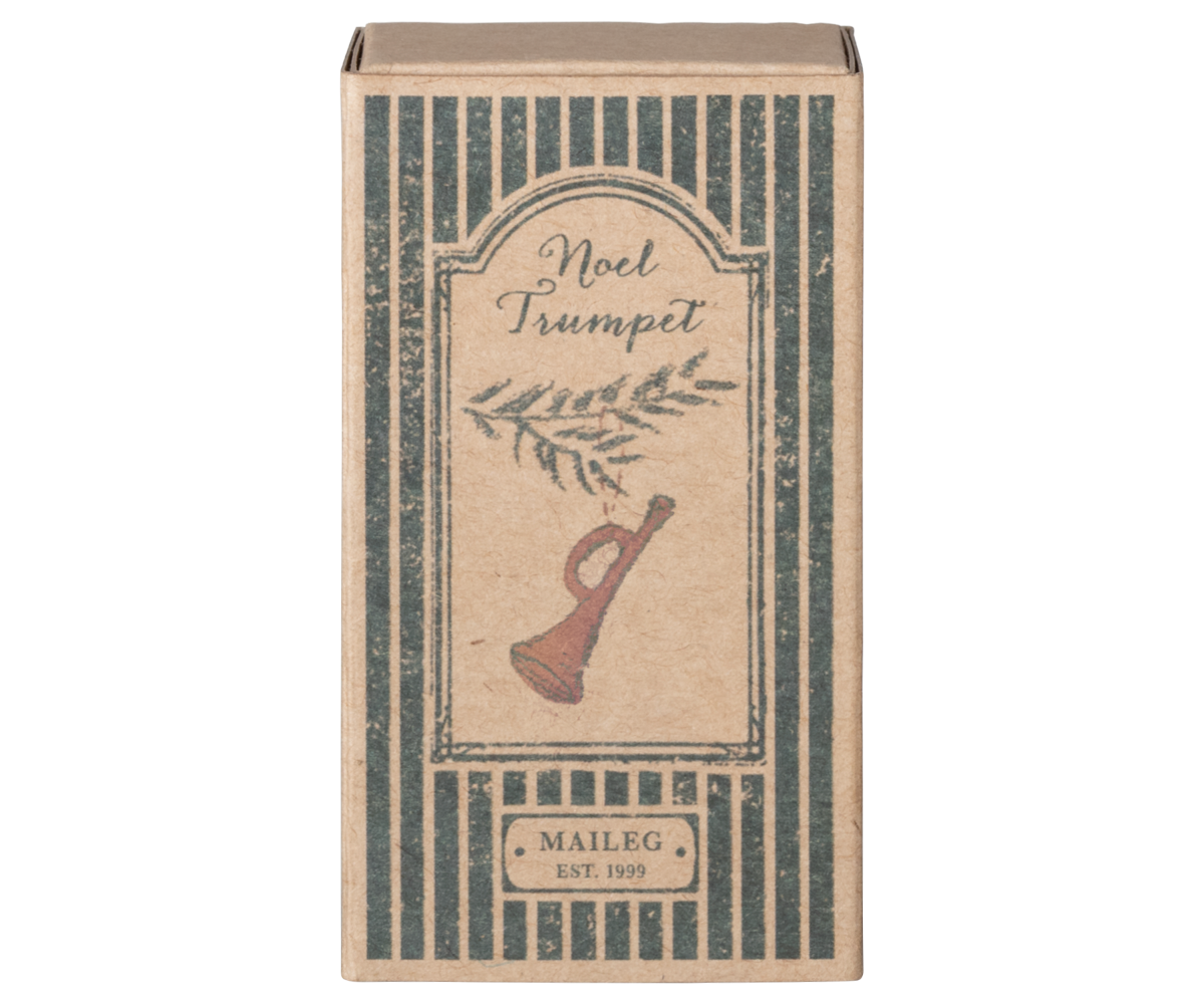 Metal Ornament, Trumpet - Red - HoneyBug 