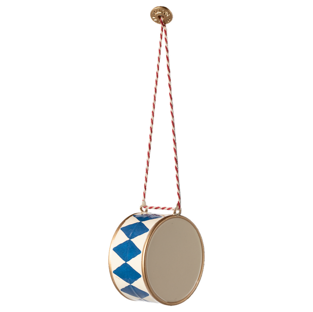 Metal ornament, Large drum - Dark blue - HoneyBug 