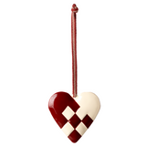 Metal Ornament, Large Heart - Red - HoneyBug 