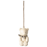 Metal ornament, Teddy bear - Off white/Blue - HoneyBug 