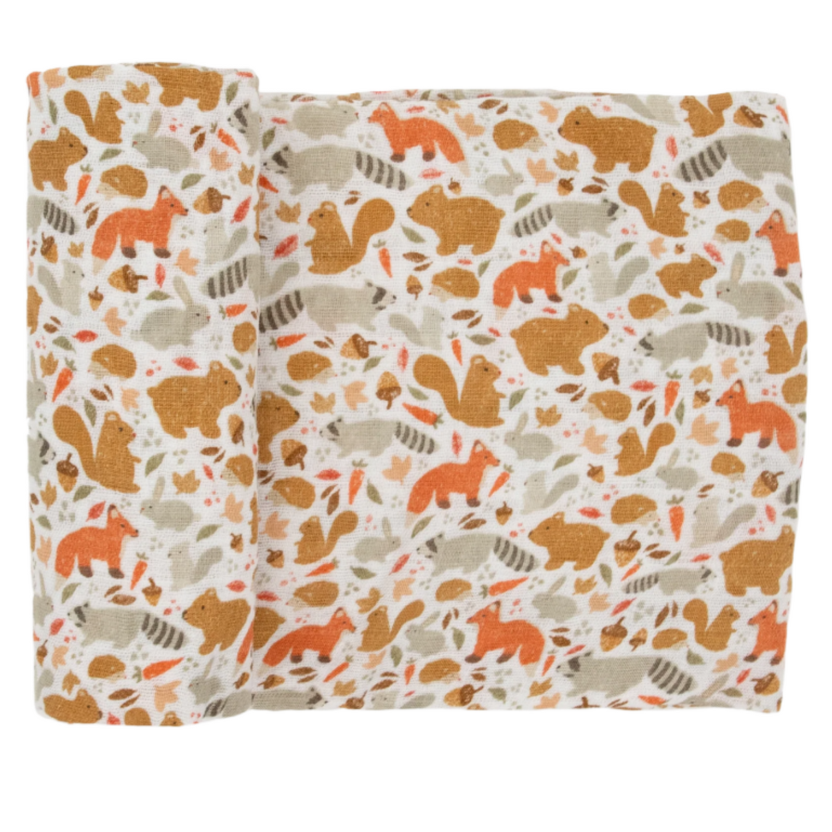 Cotton Muslin Swaddle Blanket - Fall Friends