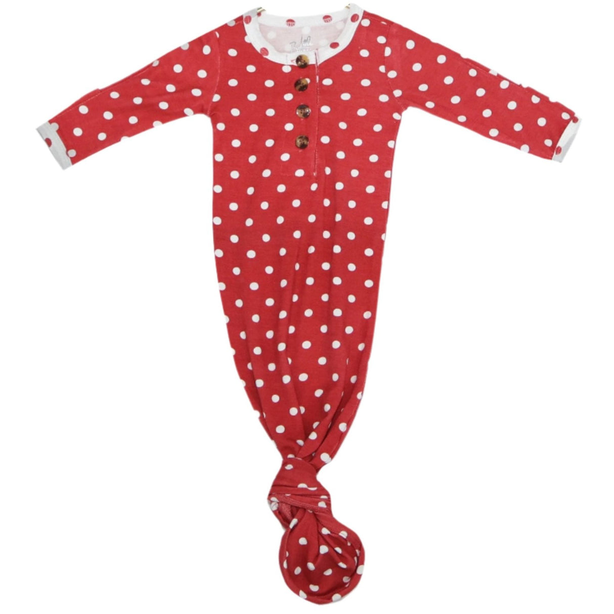 Knotted Baby Gown - Berries & Cream