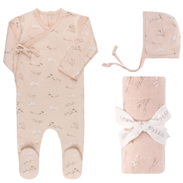 Jersey Cotton - Vintage Birds Collection - Take Me Home Sets - HoneyBug 