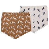 Bandana Bibs 2-pack - Mudcloth / Black Birds - HoneyBug 