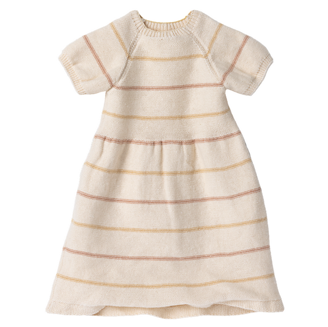 Doll Knitted Dress with Stripes - Size 4 - HoneyBug 