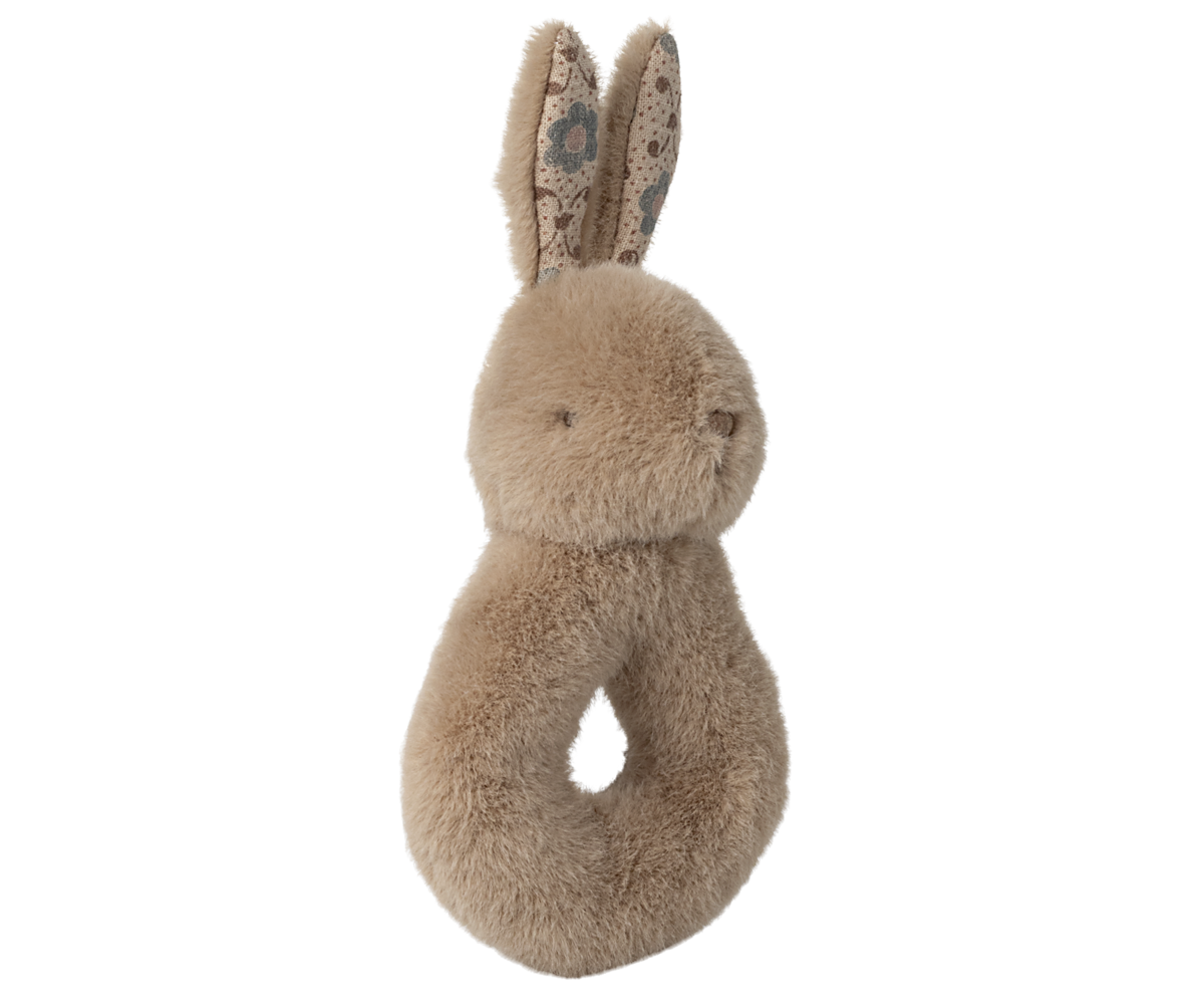 Rabbit Rattle Set - Cream Peach - HoneyBug 
