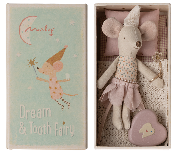 Tooth Fairy Mouse, Little Sister in Match Box - HoneyBug 
