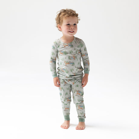 Long Sleeve Loungewear Set - Buck Deer - HoneyBug 