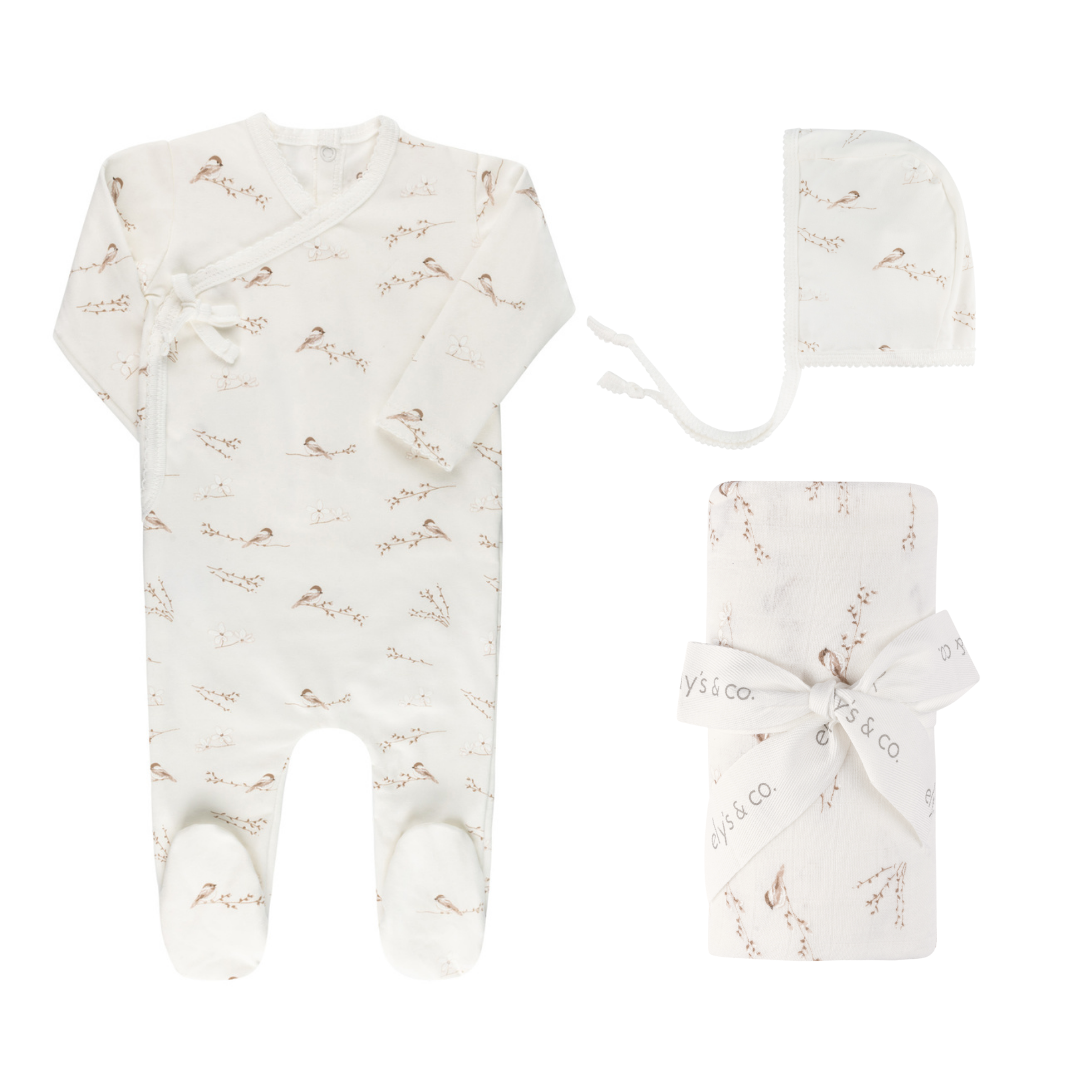 Jersey Cotton - Vintage Birds Collection - Take Me Home Sets - HoneyBug 