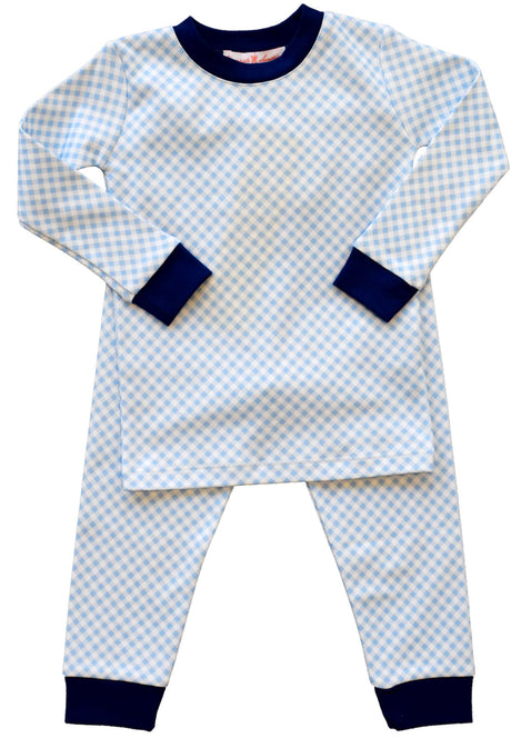 Blue Gingham Pajama Set - HoneyBug 