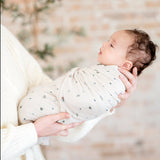 2 Pack Cotton Muslin Swaddle Blanket - Garden Flower - Blue - HoneyBug 