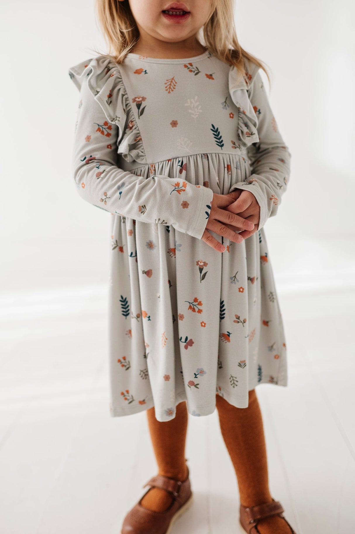 Long Sleeve Ruffle Dress - HoneyBug 