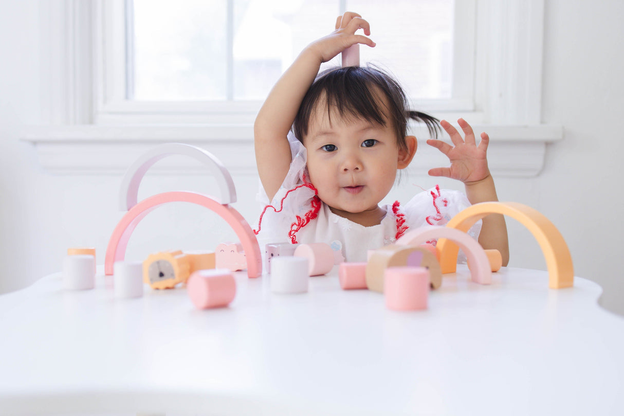 Pink Animal Rainbow Stacking Toy