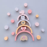 Pink Animal Rainbow Stacking Toy