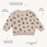 Organic Fleece Sweatshirt - Posy - HoneyBug 