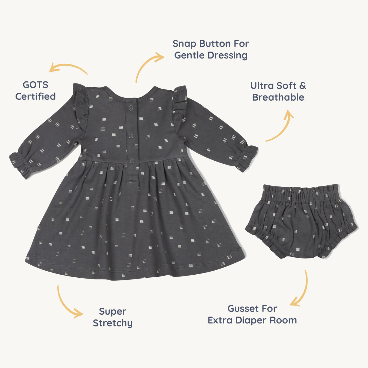 Organic Ruffle Dress - Tribe - HoneyBug 