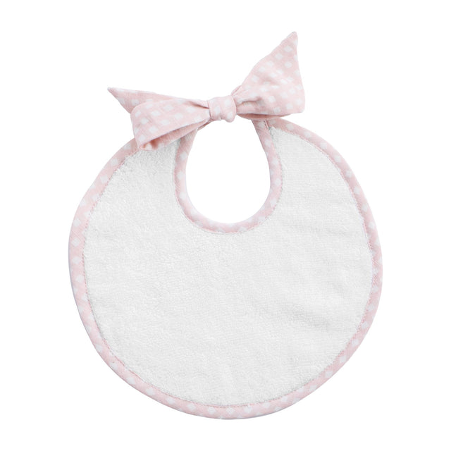 Heart monogram newborn bib | dusty pink gingham - HoneyBug 