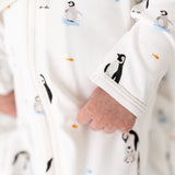 Penguin Zippered Footie - HoneyBug 