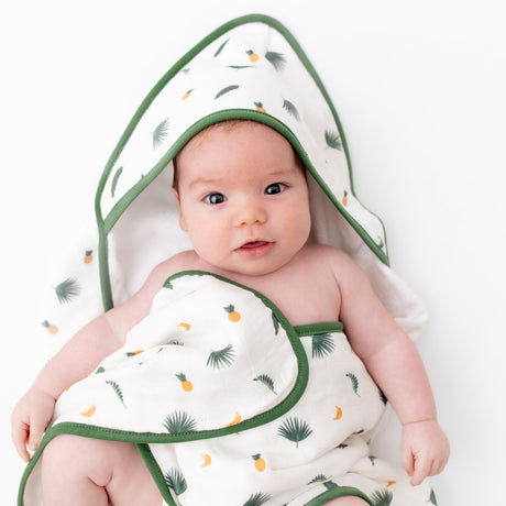 Tropical Palms Hooded Towel Set - HoneyBug 