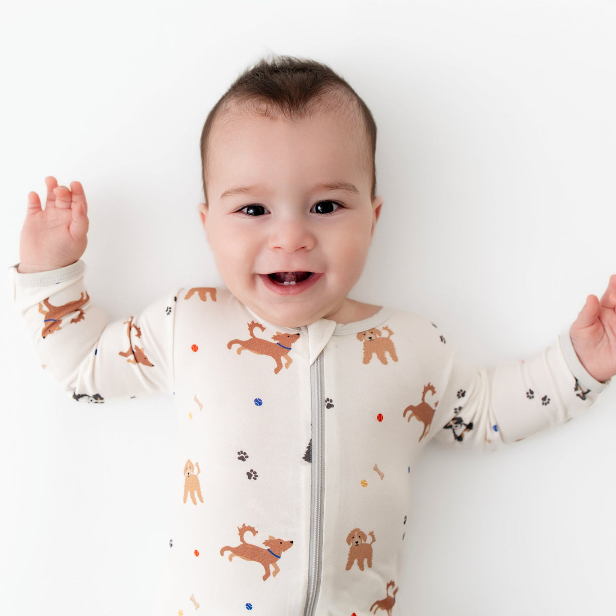 Dogs Zippered Footie - HoneyBug 