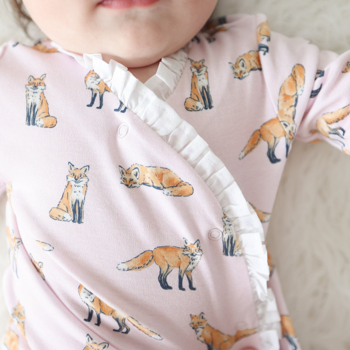 Pink Fox Ruffle Gown - HoneyBug 