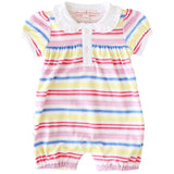 Rainbow Stripe Collared Romper