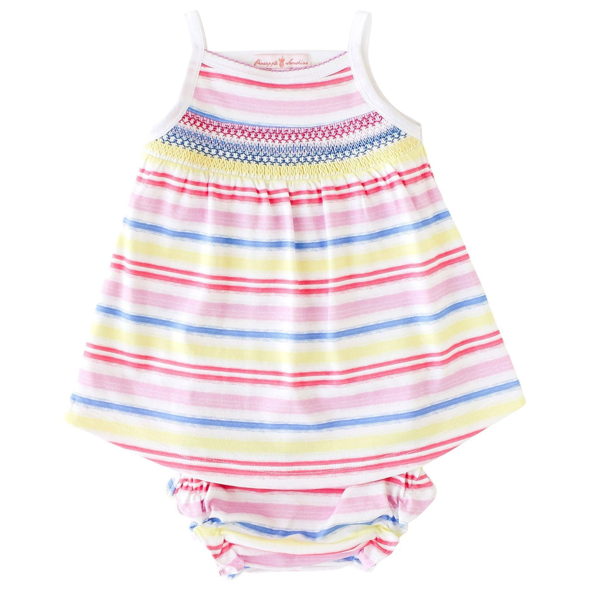 Rainbow Stripe Smocked Tank Dress