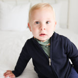 Navy Full Zip Sweater - HoneyBug 