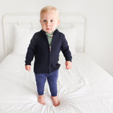 Navy Full Zip Sweater - HoneyBug 